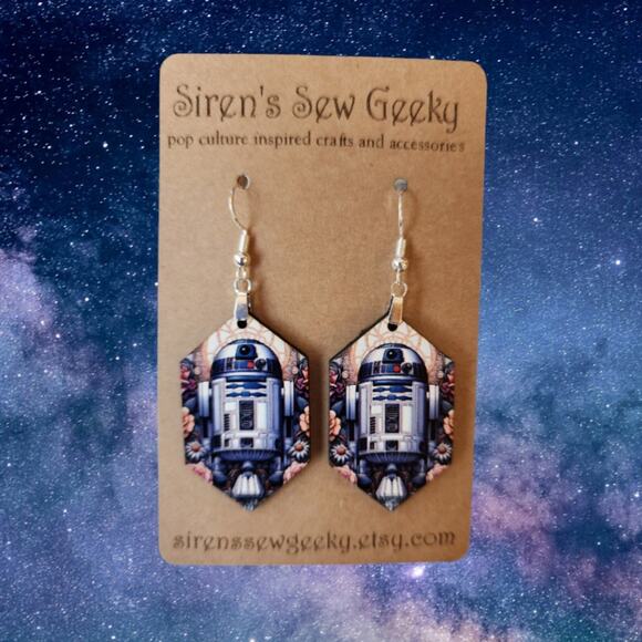 R2D2 Star Wars Droid Earrings - Picture 1 of 2